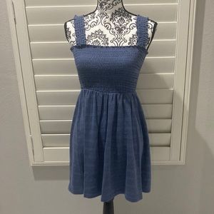 Roxy blue dress with ruffled sleeves
